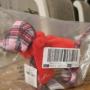 Victoria's Secret PINK Plaid Red and Pink Plush Dog Accessory